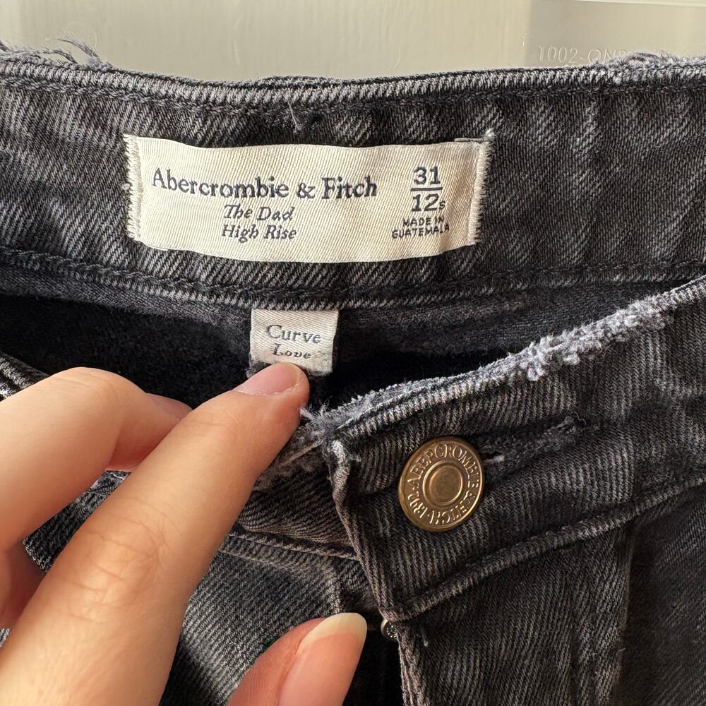 Abercrombie & Fitch The Dad High Rise Jeans 31 Short Distressed Skater - Picture 4 of 6
